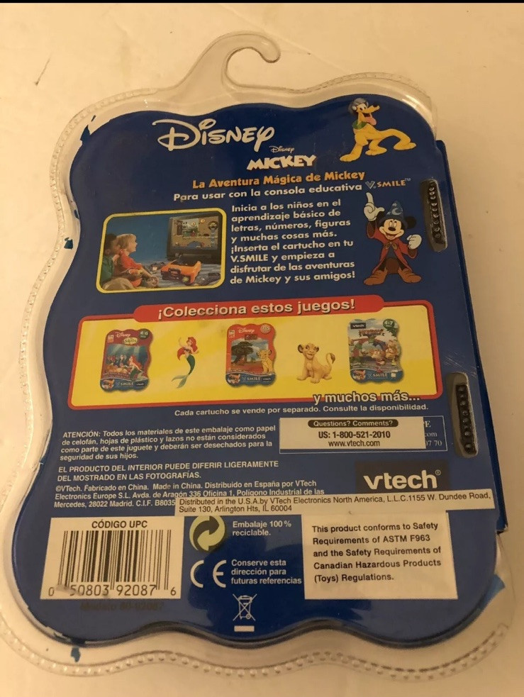 NEW Spanish V-TECH V.SMILE V-MOTION MICKEY MOUSE ACTIVE LEARNING GAME AGE 5-7