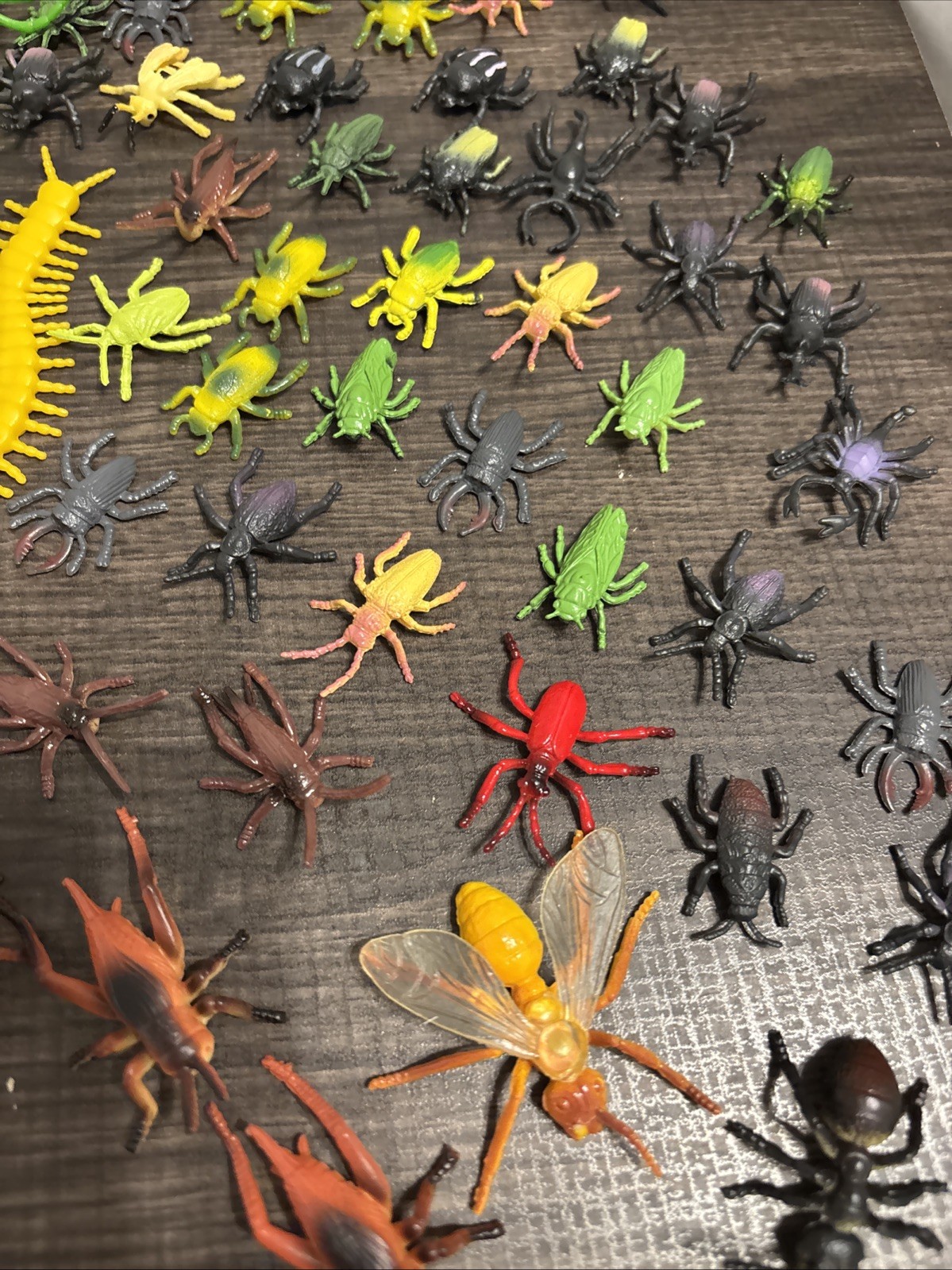 Lot of 80+ Rubber Plastic Insects Bugs Toy Figures Spider Beetle Lizards Moth