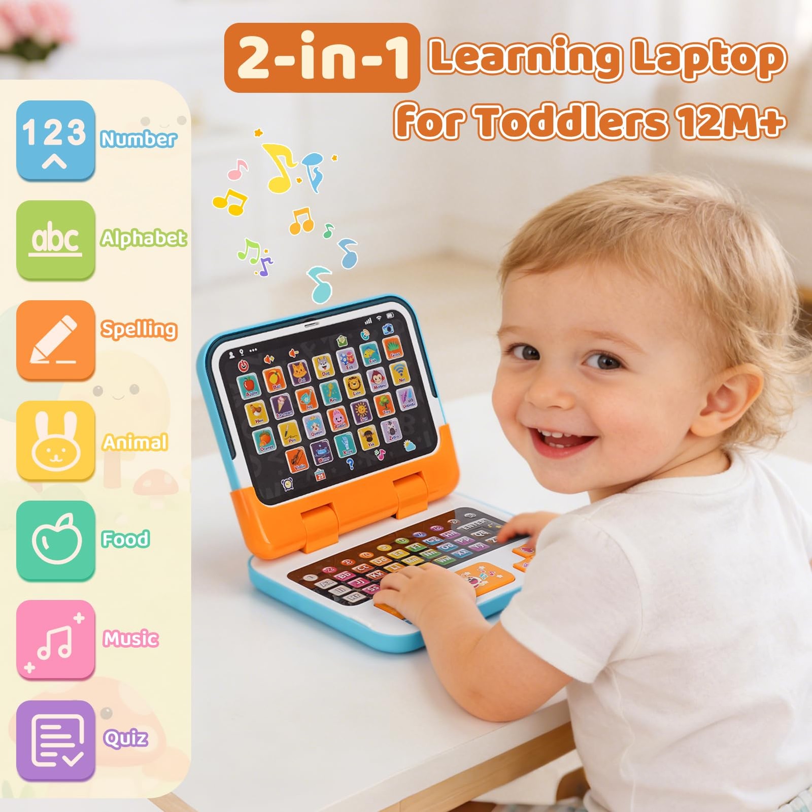 Learning Toy for 1 2 3 Years Old Boys Girls, Learning Laptop Toys for Toddler…