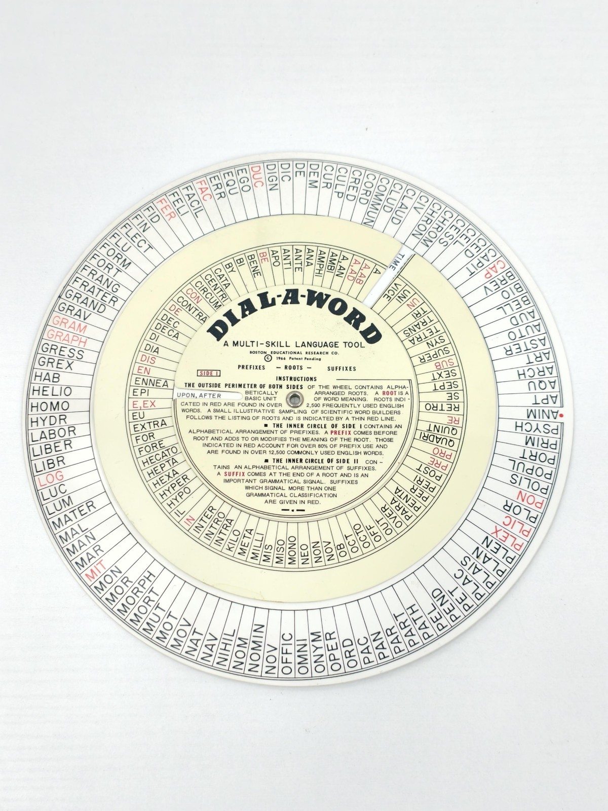 Vintage Dial-A-Word Language Wheel Educational Tool Round MultiColor USA 1969