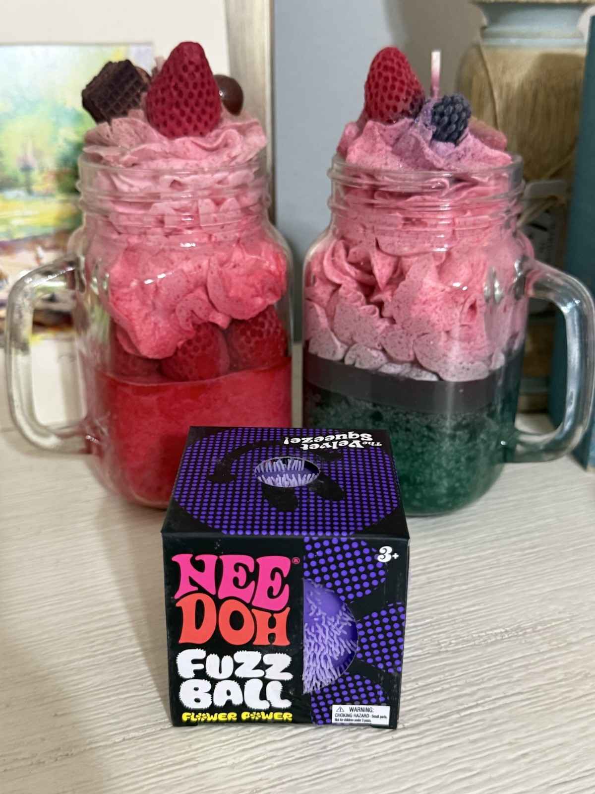 Purple Needoh FUZZ BALL Flower Power Nee Doh Squishy NEE-DOH Fuzzball AUTHENTIC