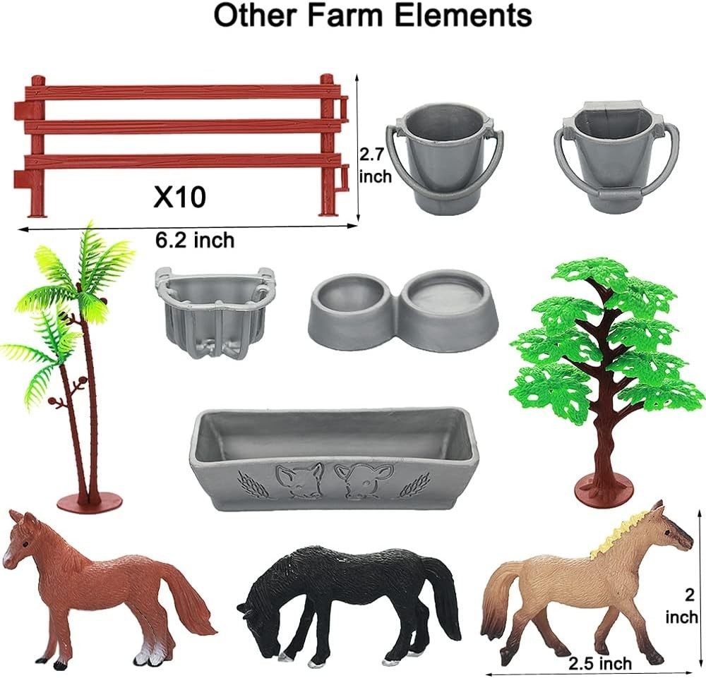 Realistic Farm Animal Figures Toys, 44 Pcs Plastic Farm Figurines Playset Includ