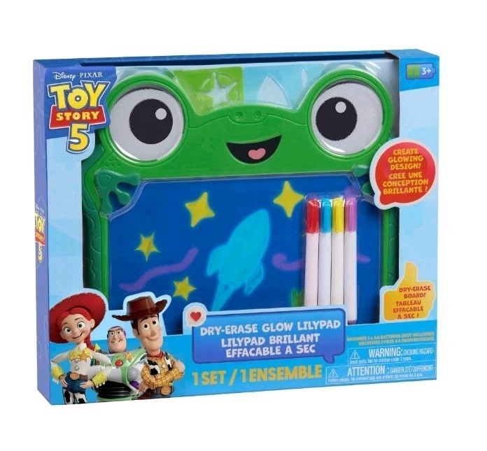Toy Story 5 Lilypad/Pixar Dry Erase Glow in the Dark Drawing Board, In hand