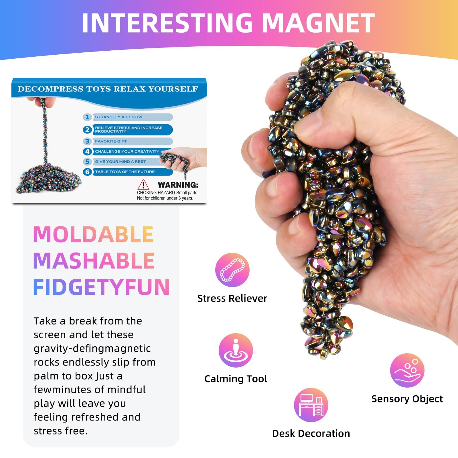 550pcs Desk Fidget Toys for Adults,Stress & Anxiety Relief, Small, Colorful