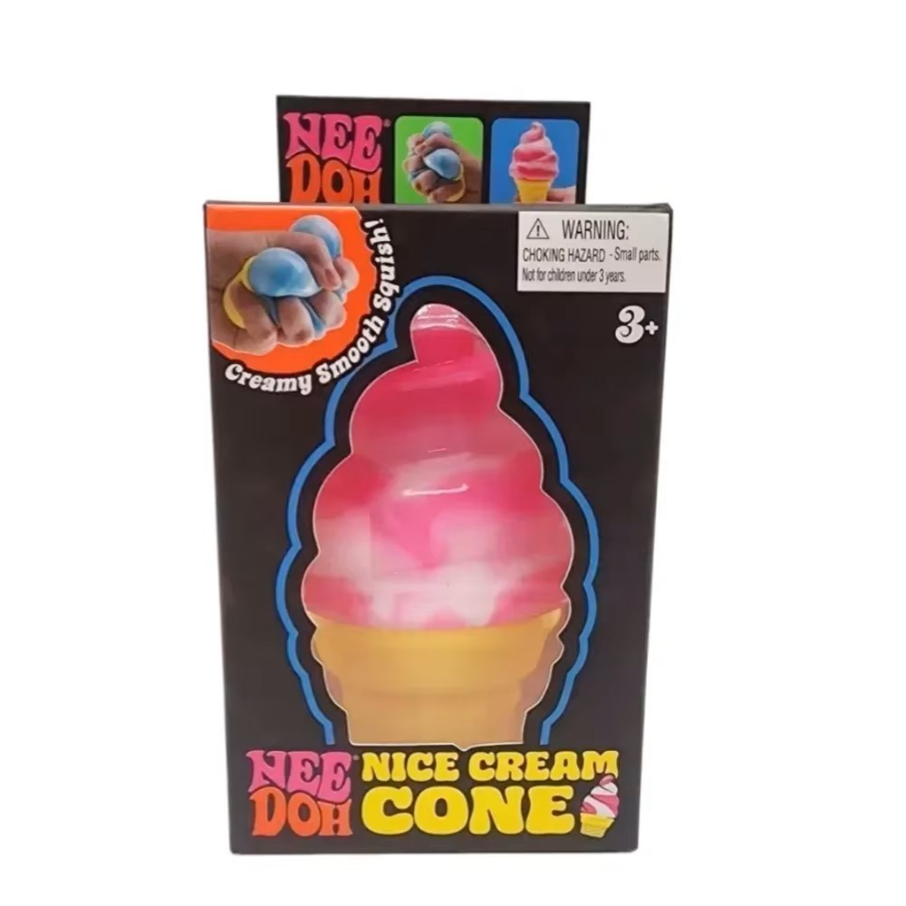 Schylling NeeDoh Pink Nice Cream Cone Ice Cream Squish Fidget Toy New In Box
