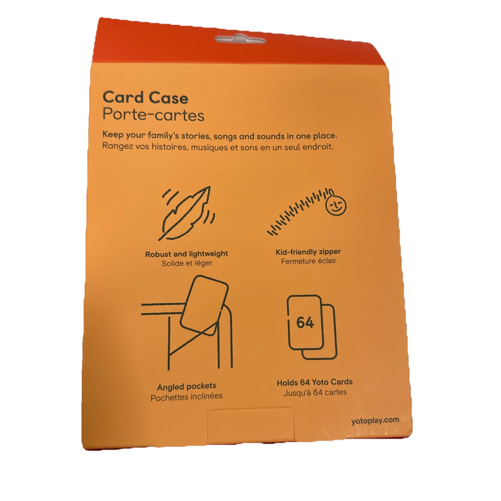 YOTO Card Case for Yoto Audio Cards – Fruit Punch Orange – Holds 64 Cards- New