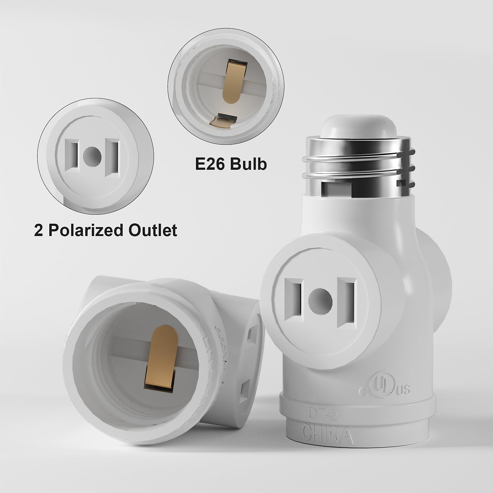 2 Outlet Light Socket to Plug Adapter, Electrical Screw in Light Bulb Socket …