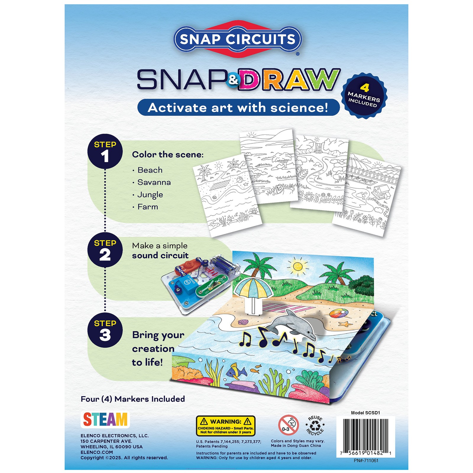 SNAP CIRCUITS: Snap & Draw – Color 3D Landscape Scene & Build Sound Circuits, 4+