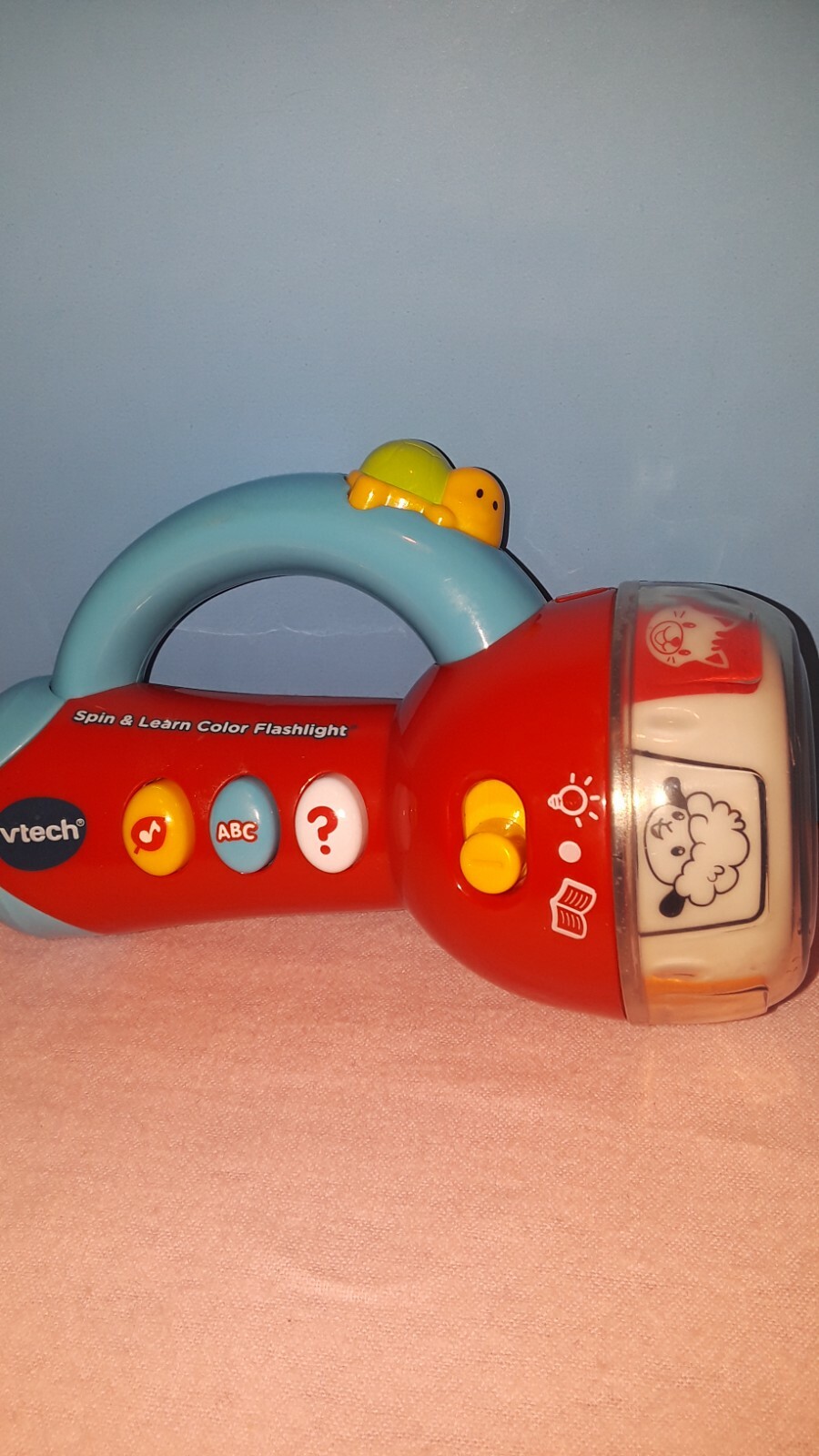 💕 RED BLUE VTech “Spin and Learn” COLOR FLASHLIGHT sounds lights learning toy