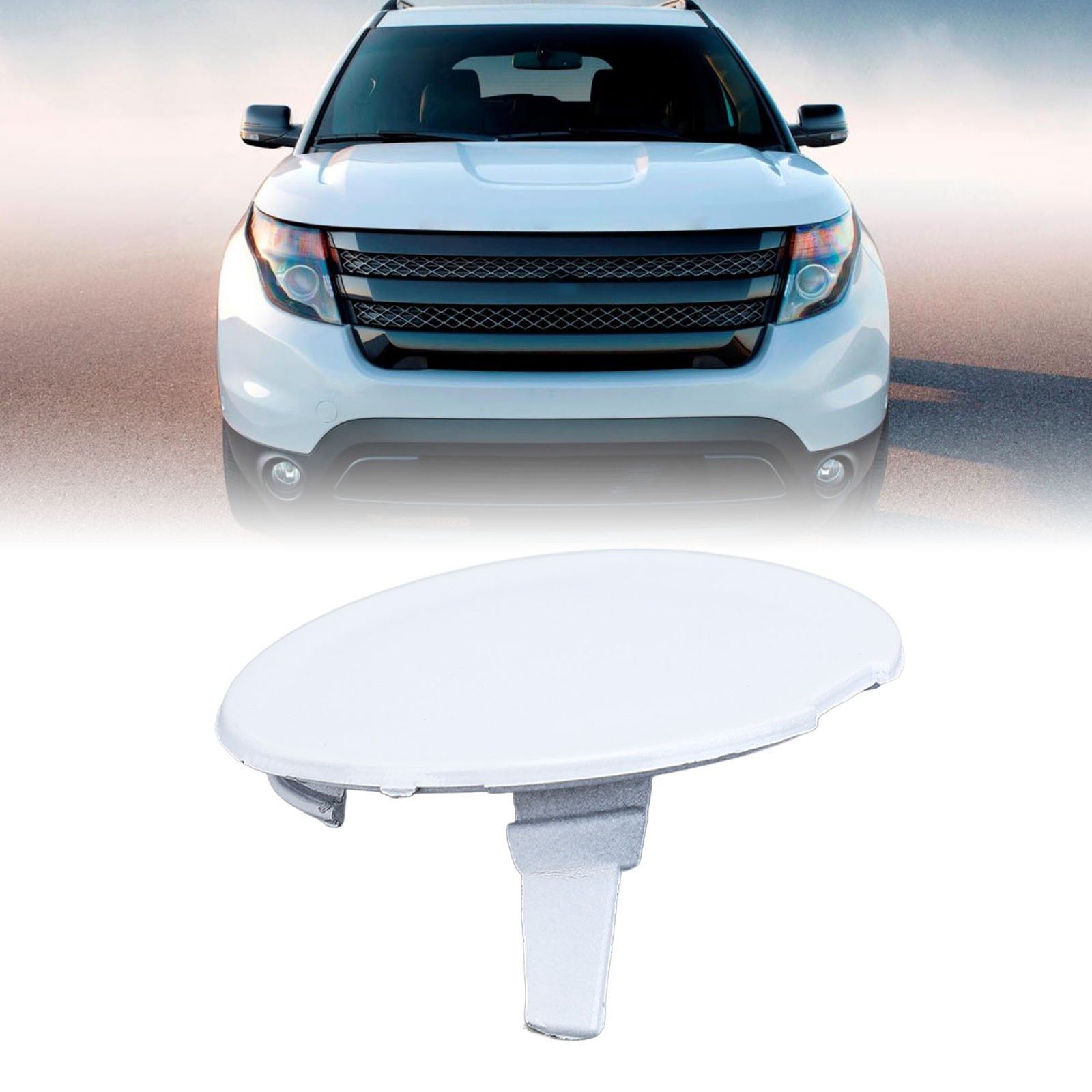 Front Tow Hook Eye Cover Cap Front Bumper Tow Hook Cover BB5Z17A900APTM Stu FYXI