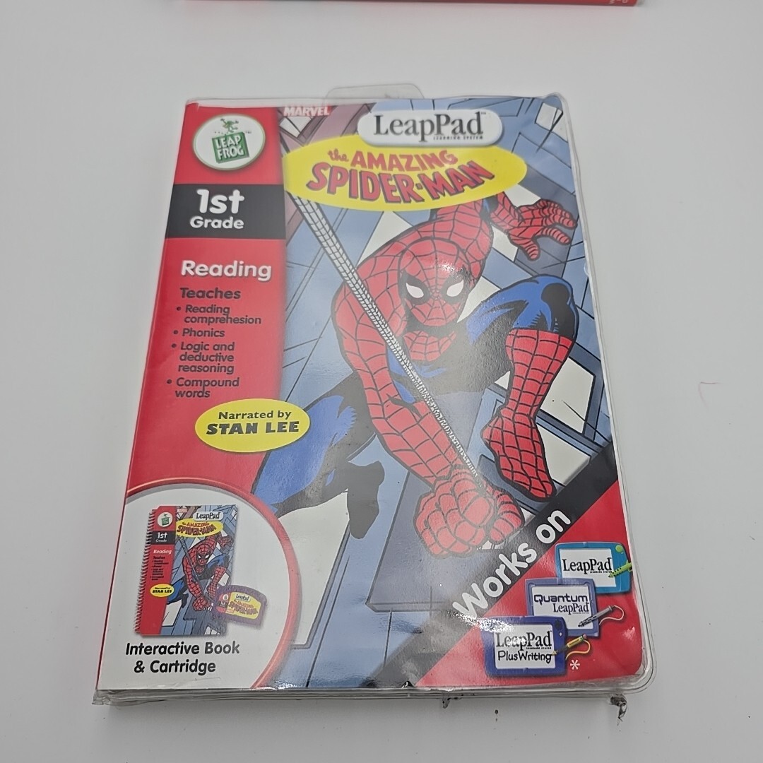Lot 3 LeapFrog LeapPad Marvel The Amazing Spider-Man, Shrek, Monster Grades 1 2