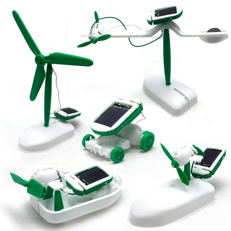 6-in-1 Solar Robot Kit DIY STEM Educational Toy Science Assembly Windmill Car