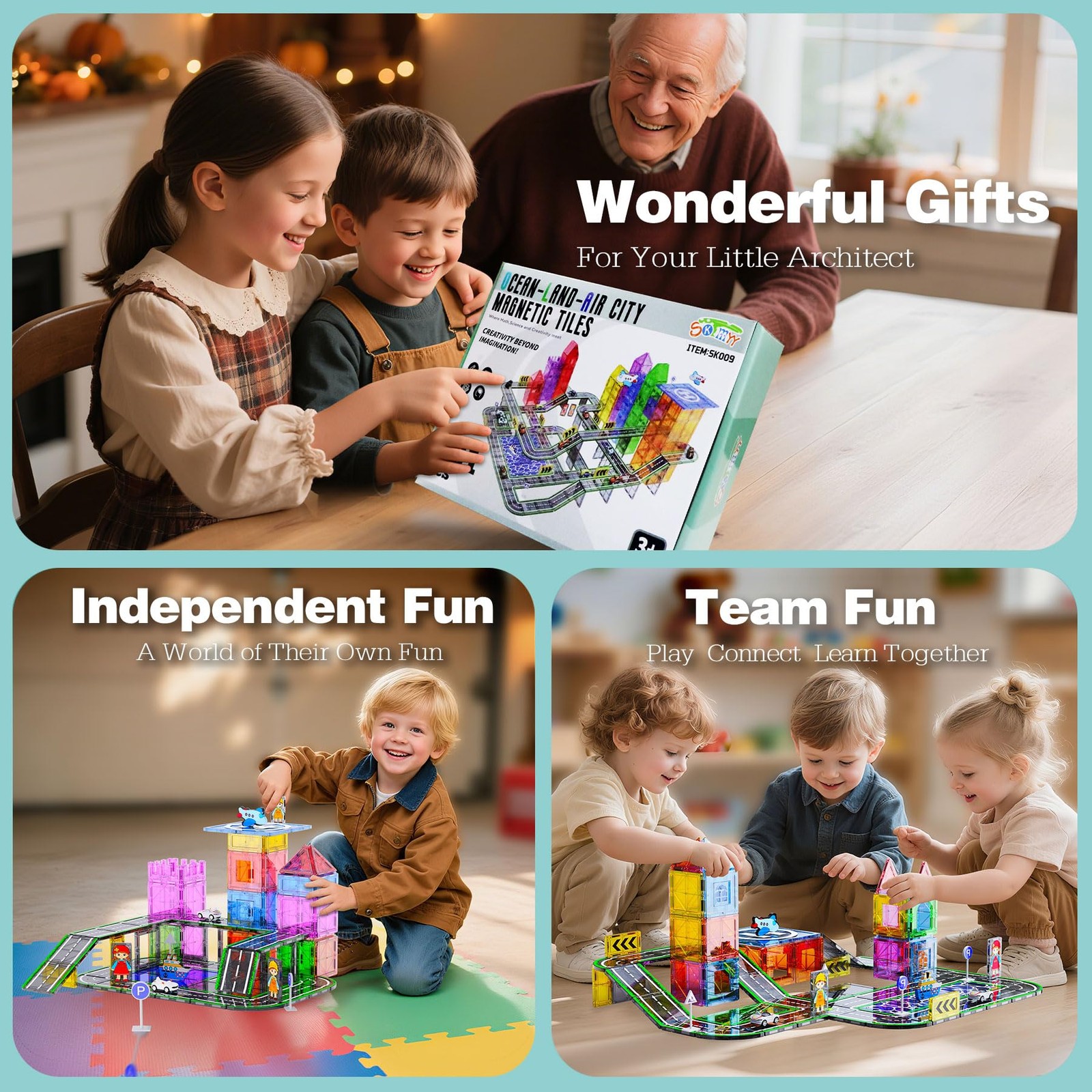 121PCS Magnetic 4 inches (W) x 9 (L) x 11.5 (H), Multicolored
