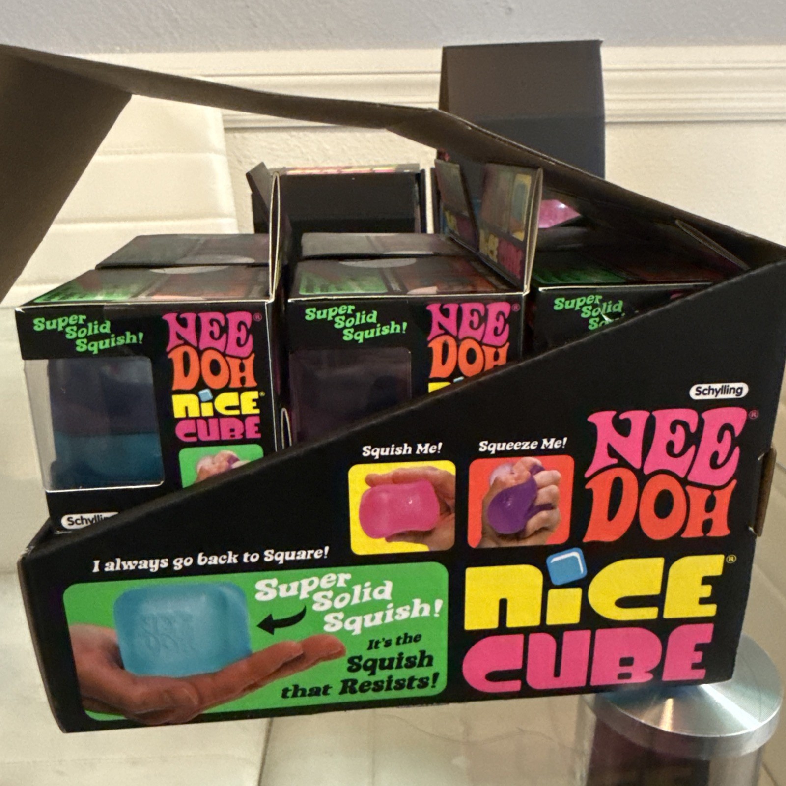 Lot Of 12! Full Cases NeeDoh ice Cube With Display Box 3 Colors ICE Nee Doh