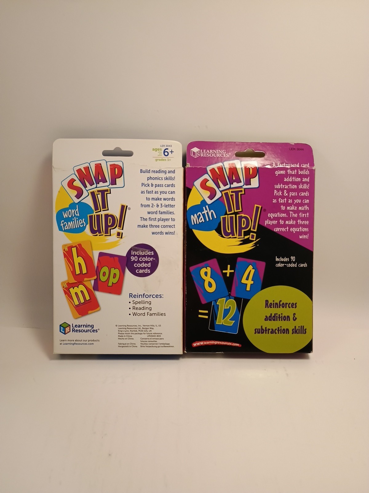 Snap It Up Card Game Lot: Math & Word Families