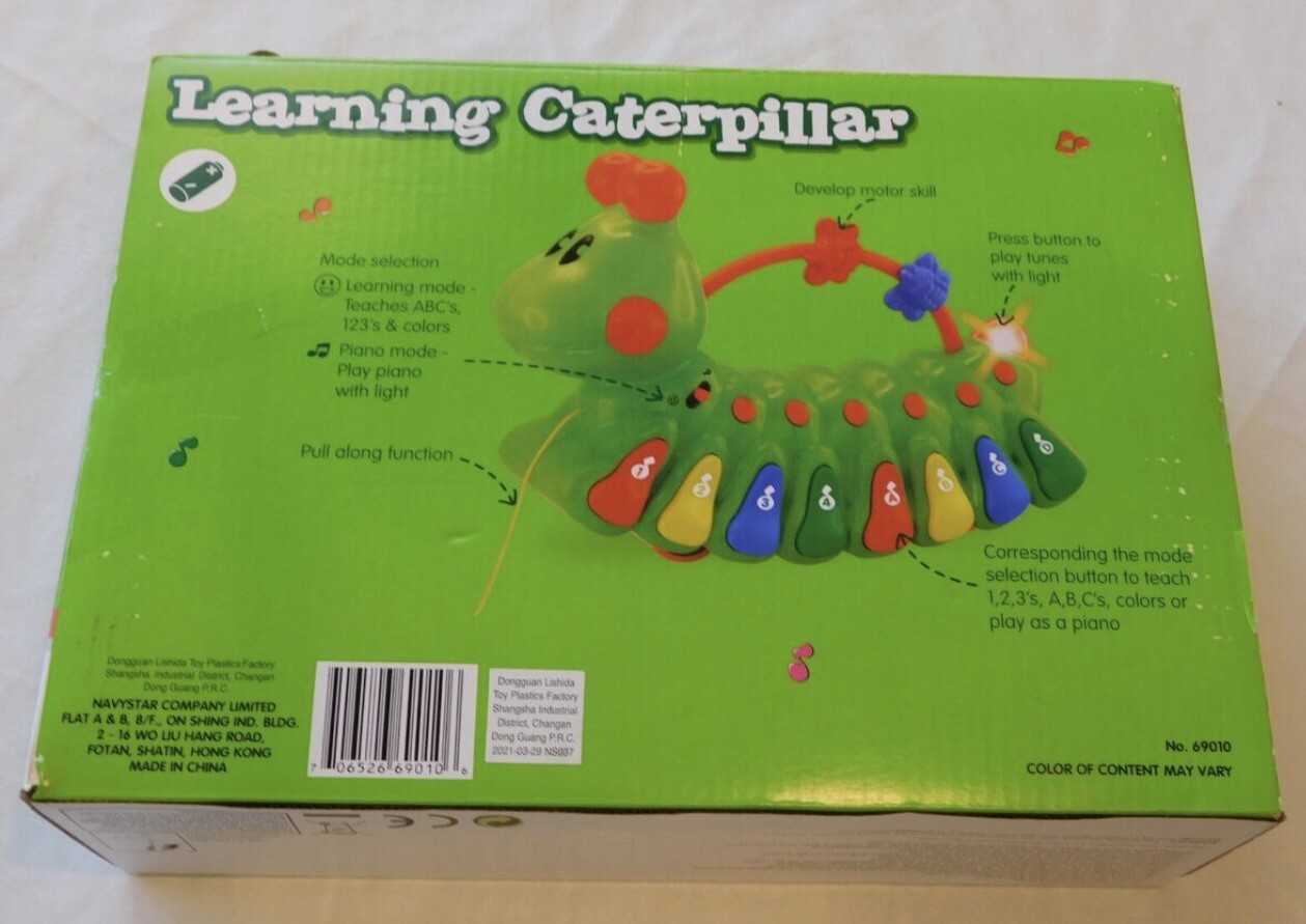 Navystar Learning Caterpillar 12M+ Teaches ABC’s 123’s & Colors Piano with Light