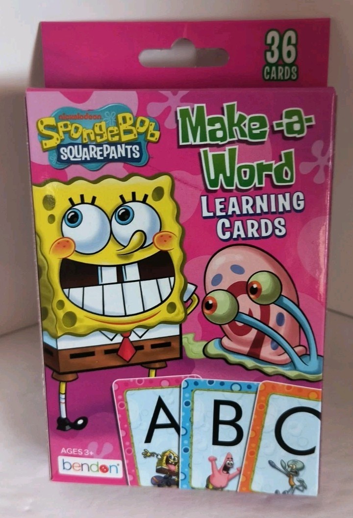 SpongeBob SquarePants Make-a Word Learning Cards Full Deck 36 Cards NEW! Free Sh