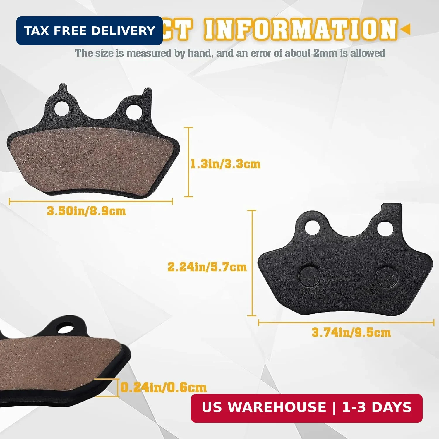 Cyleto Front & Rear Brake Pads for Harley Heritage Softail FLSTCI FLSTC Davidson