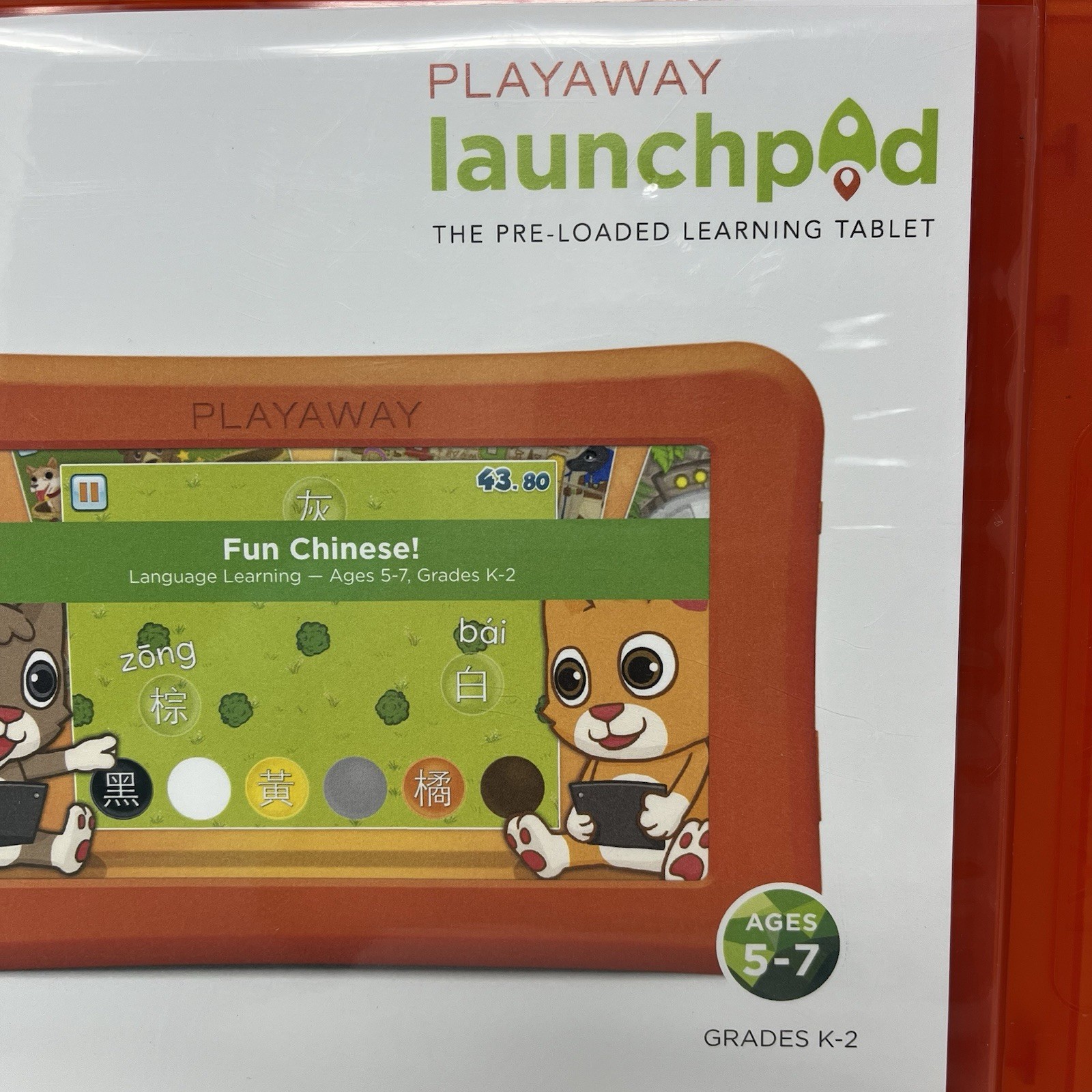 Playaway Launchpad Preloaded Learning Tablet Fun Chinese! W/Charger & Case WORKS