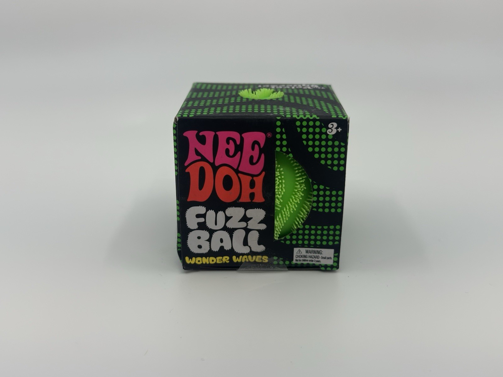 Green Needoh FUZZ BALL Wonder Waves Nee Doh Squish Stress Ball NEE-DOH Fuzzball