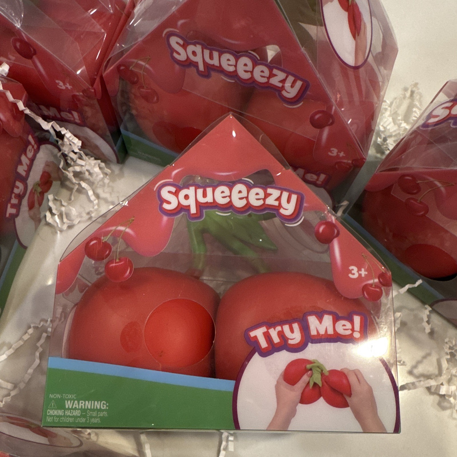 🍒 Sunny Days Squeezy Cherry Jumbo Size Squishy Toys Lot of 6 🍒