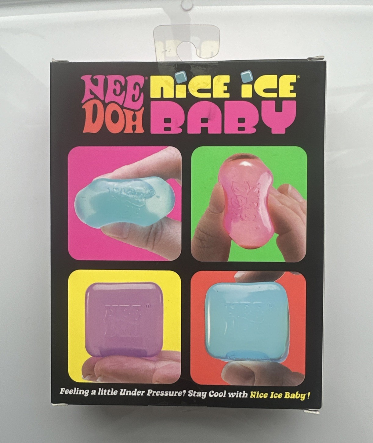 NeeDoh Nice Ice Baby 4 pack, Set of Four Nee Doh Mini Nice Cube Pink Blue Purple