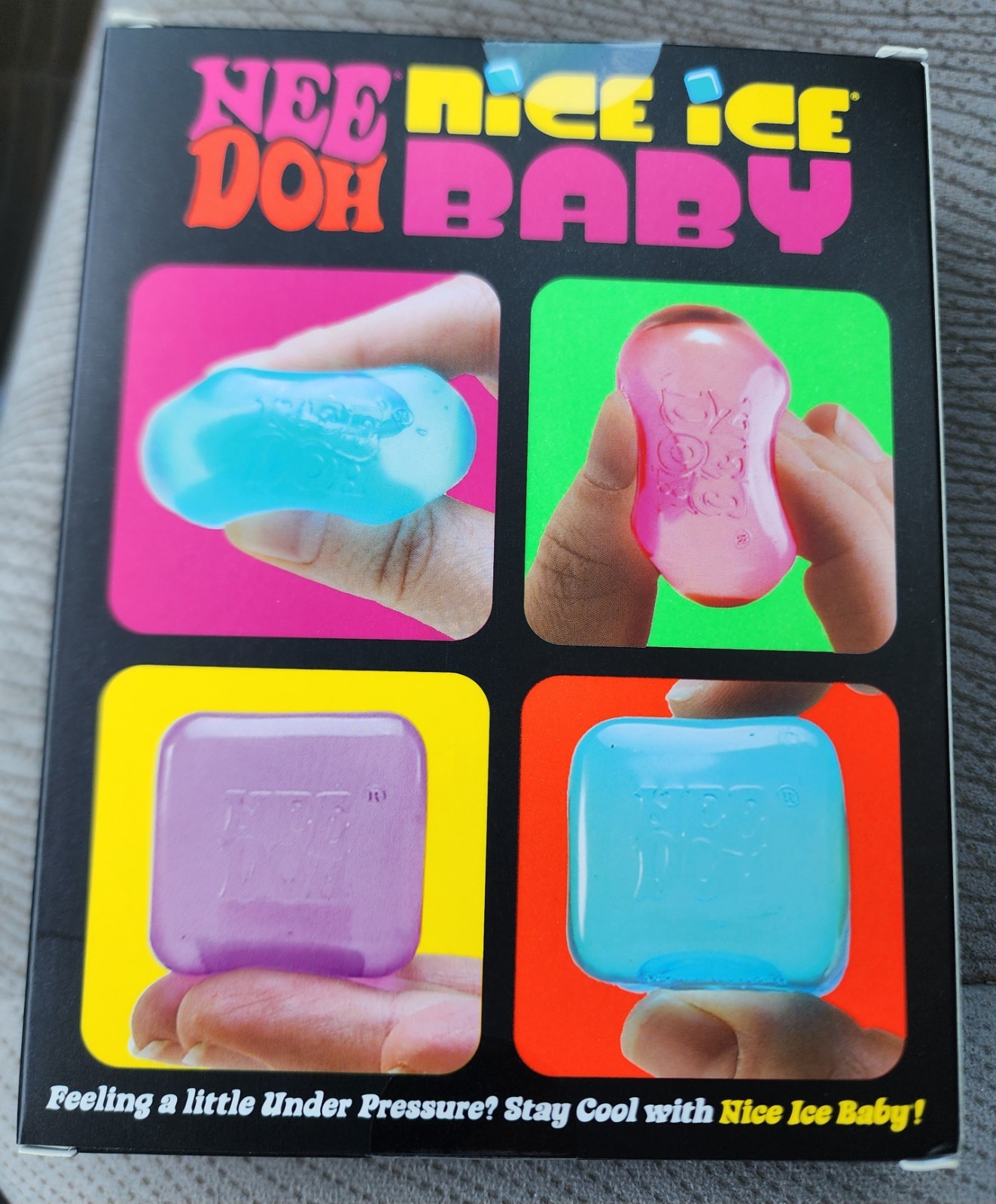 NeeDoh Nice Ice Baby 4 pack, Set of Four Nee Doh Mini Nice Cube Pink Blue Purple