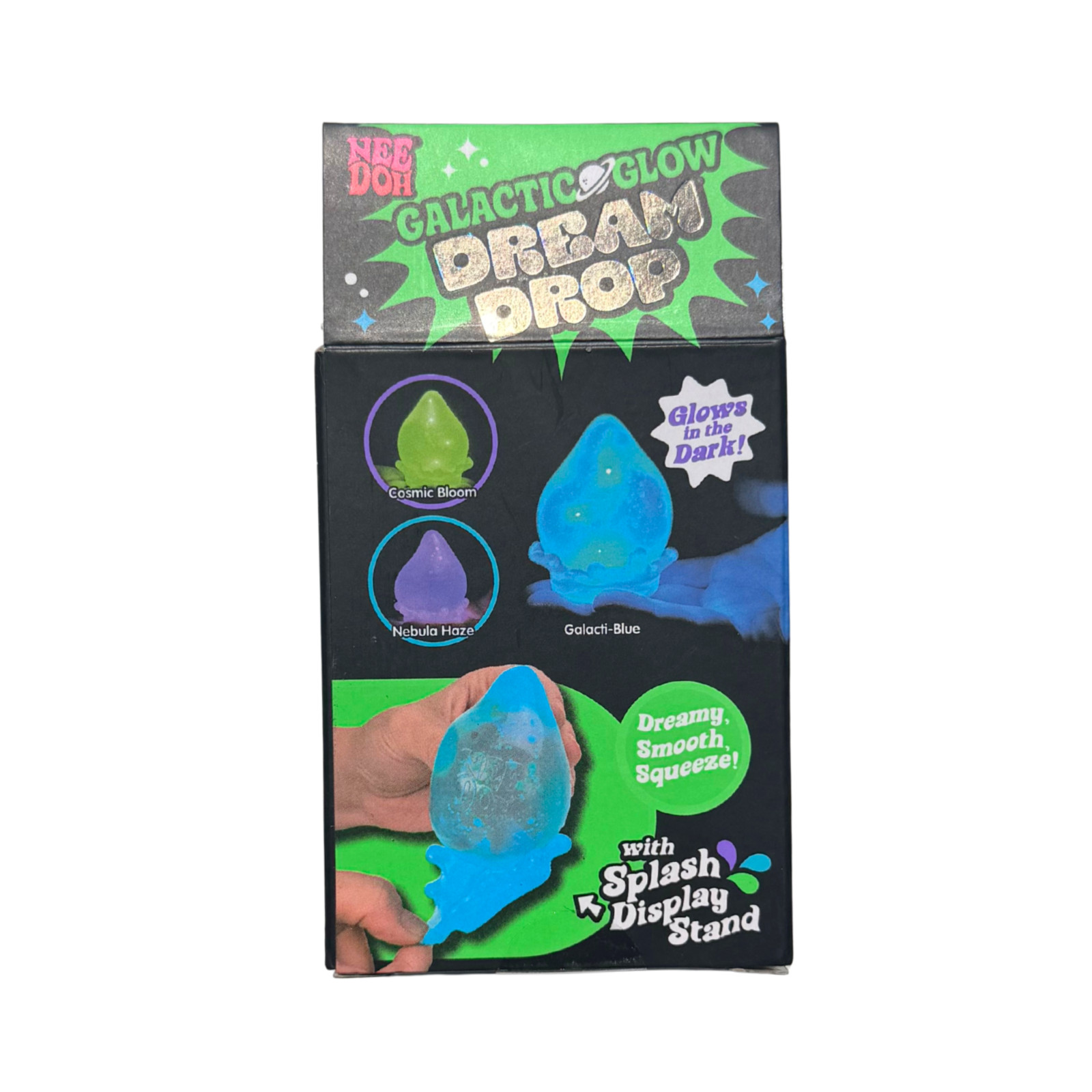 RARE Needoh Galactic Glow Dream Drop Blue Squishy Toy AUTHENTIC New