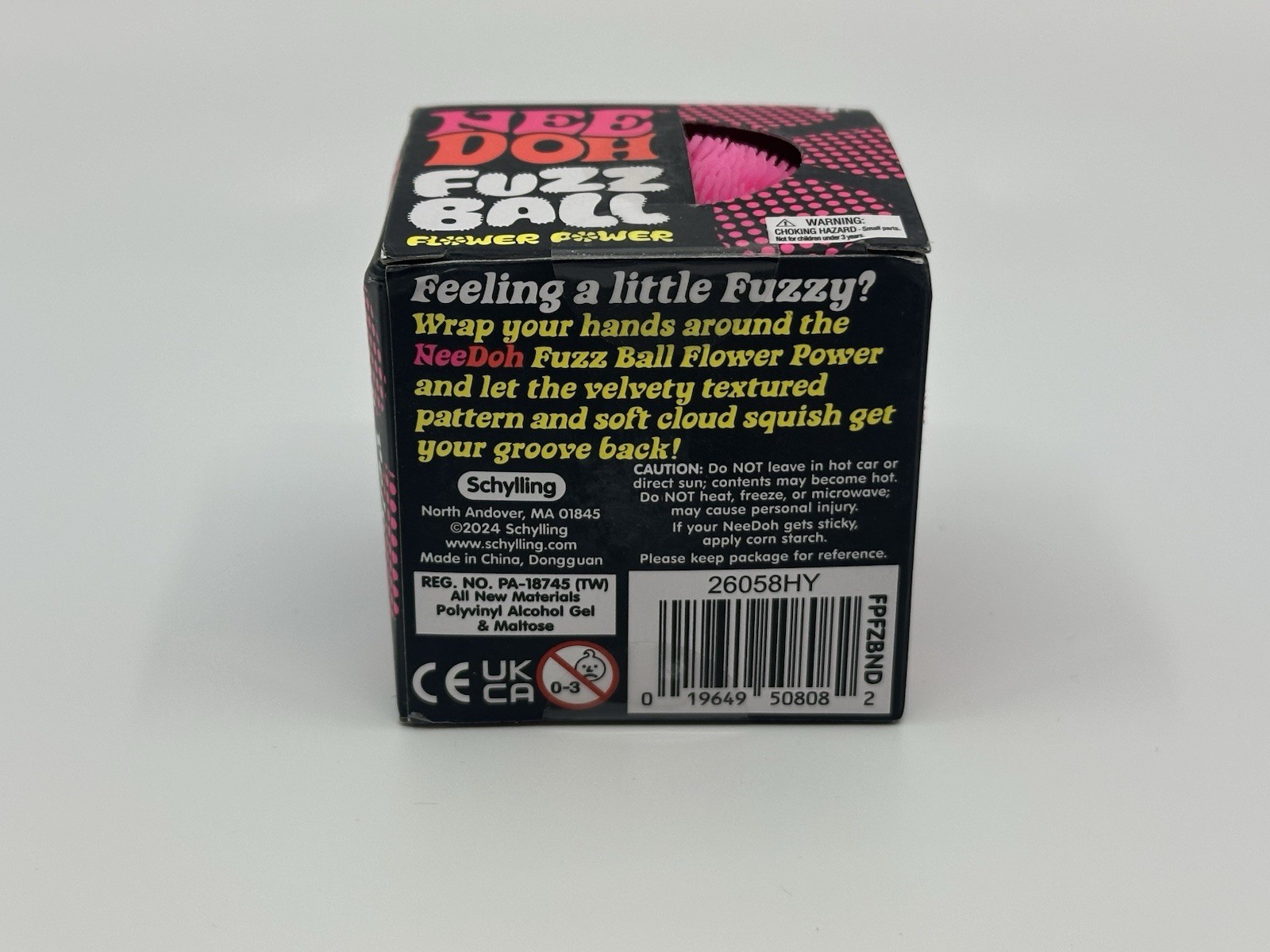 Pink Needoh FUZZ BALL Flower Power Nee Doh Squishy NEE-DOH Fuzzball AUTHENTIC