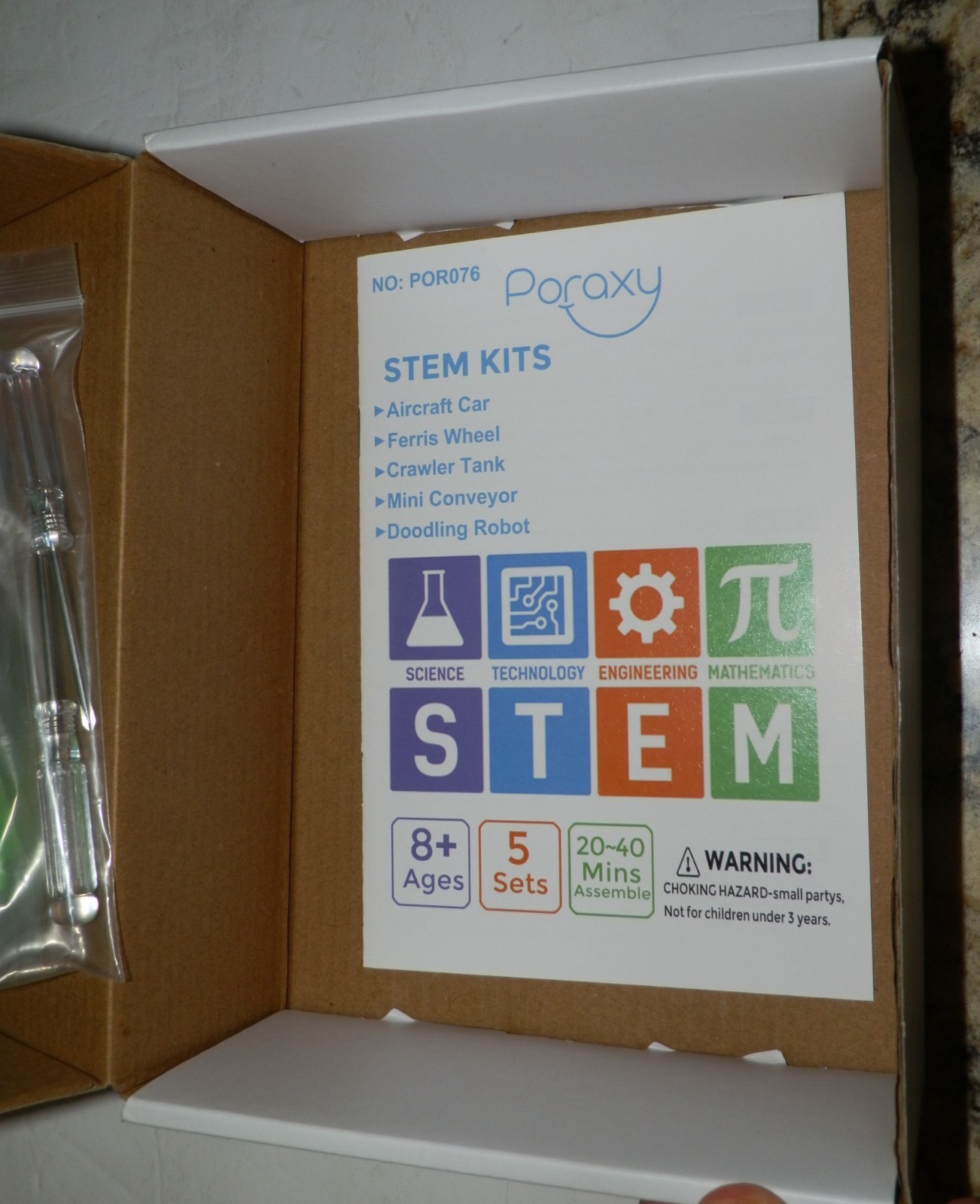 Poraxy 5 in 1 STEM Kits for Kids Age 8-10, Science Building Projects Craft