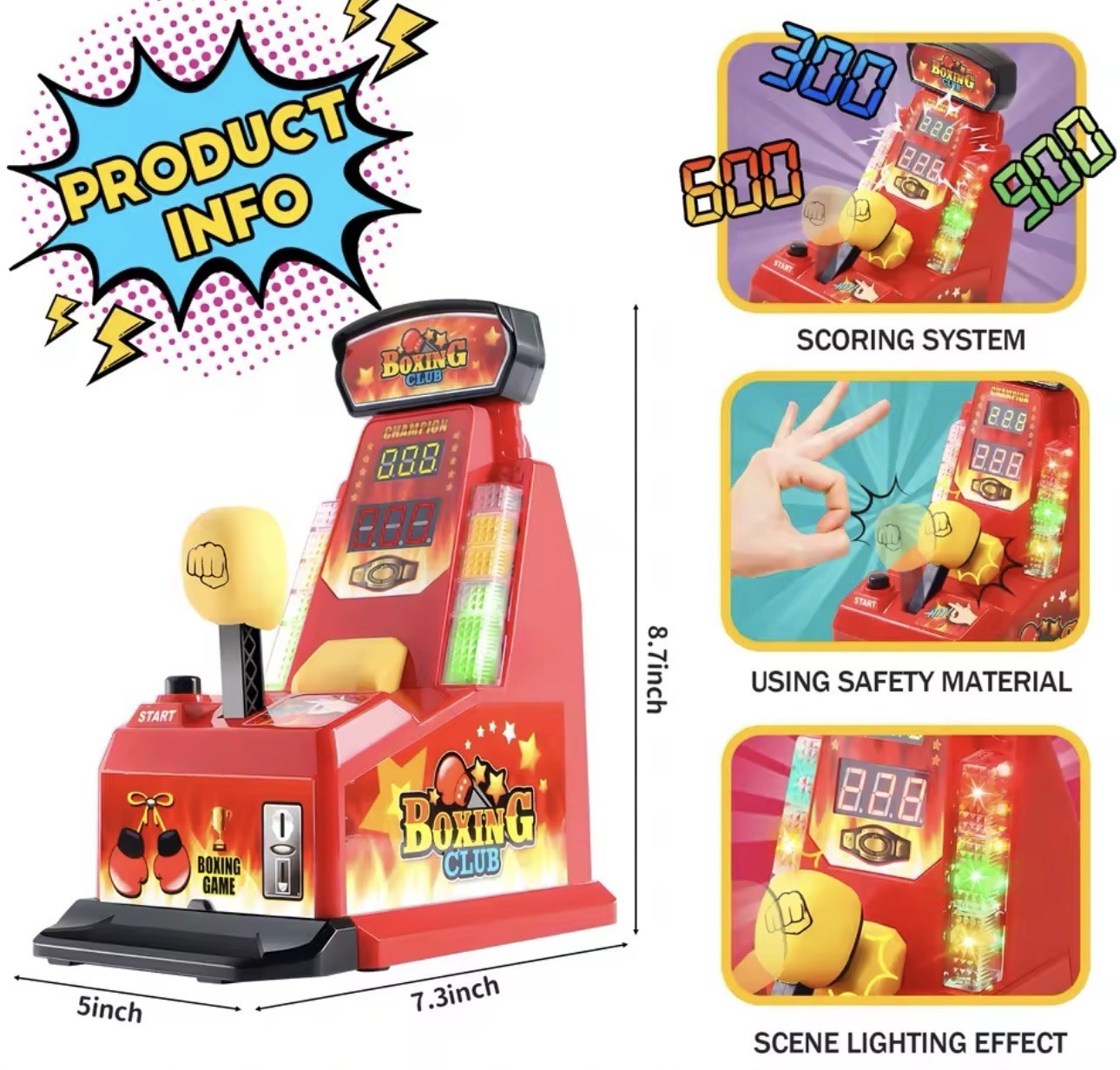 New Mini Boxing Toy Kids Family Game Desktop Integrator Table Finger Force Fun