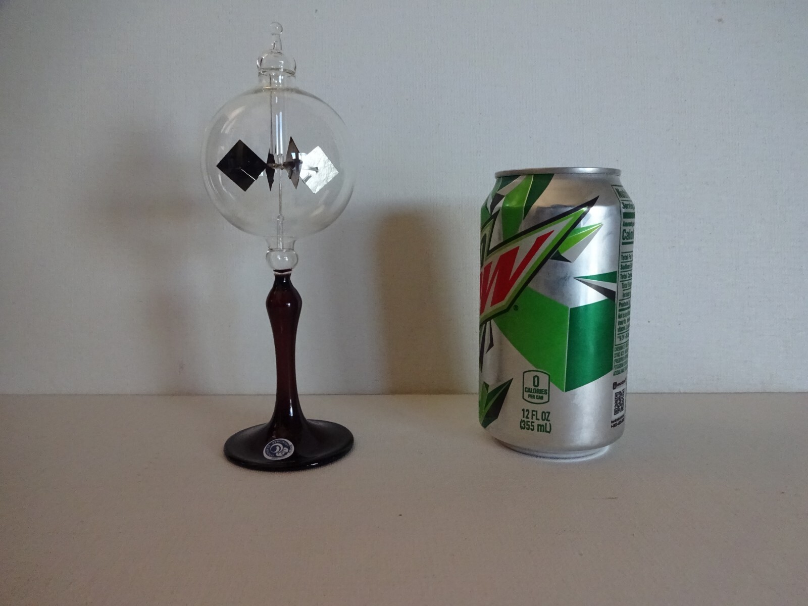 SOLAR RADIOMETER, CROOKES, LIGHTMILL – Clear Globe, dark Purple stem – SMALL