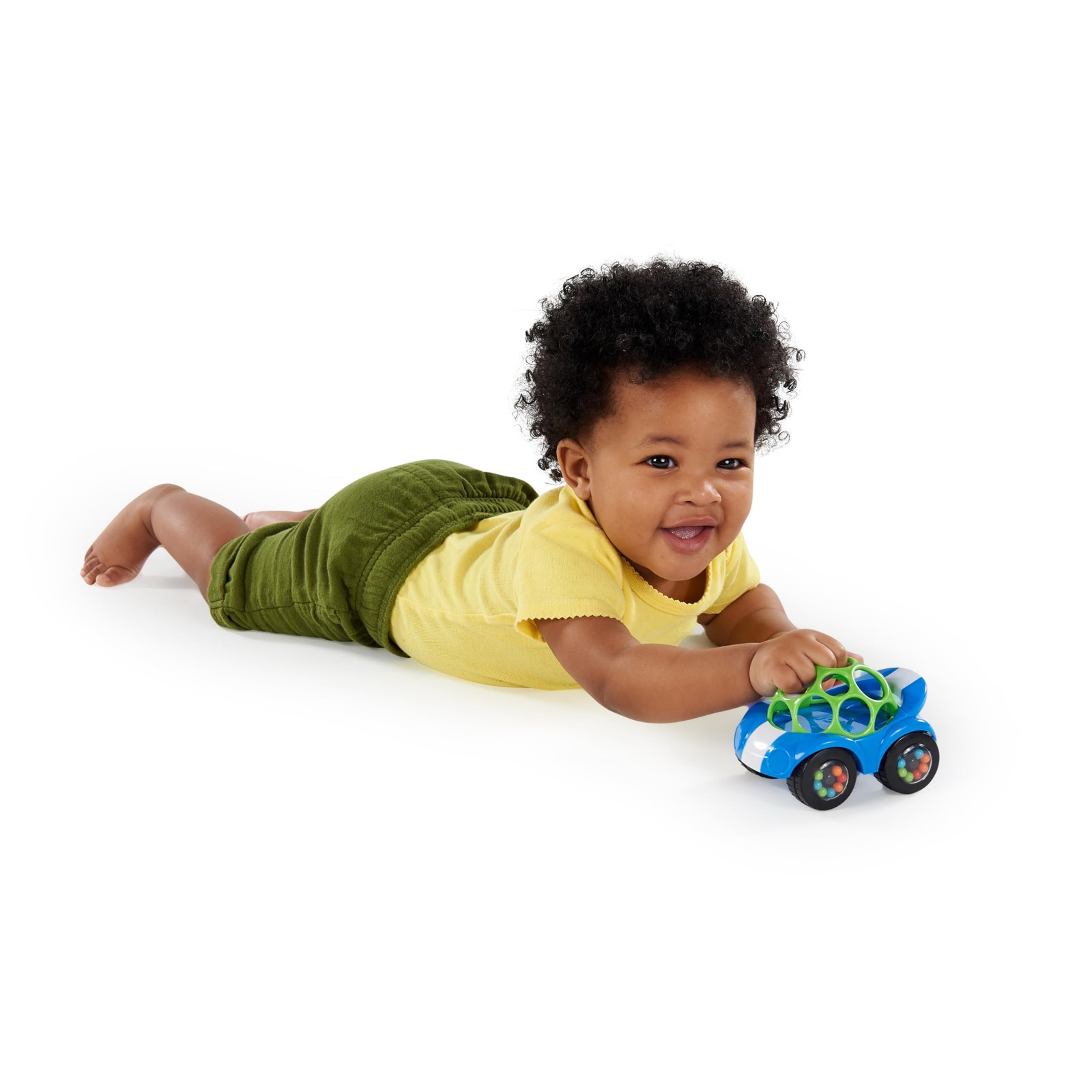Bright Starts Oball Easy Grasp Rattle & Roll Toy 1 Count (Pack of 1), Blue