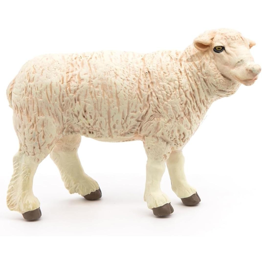 Sheep Figurine – Hand Painted Collectible Ewe Farm Animal Toy Figure – NEW Papo