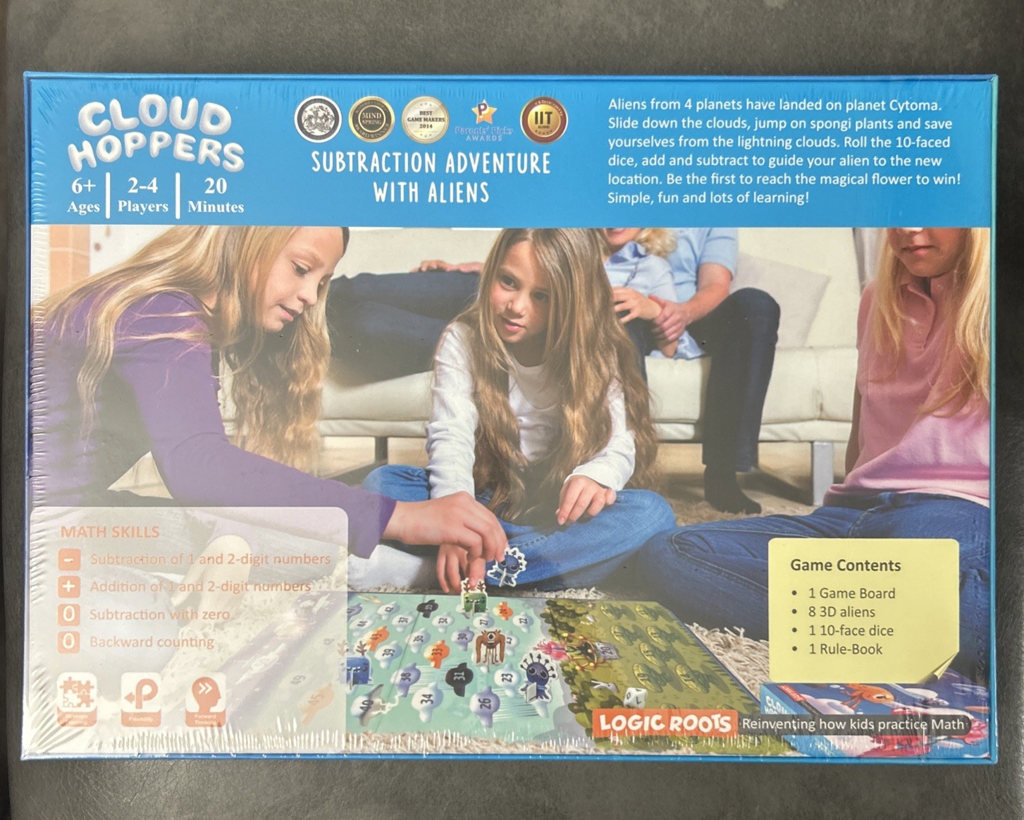 Logic Roots Cloud Hoppers Addition & Subtraction Board Game Educational Math FUN