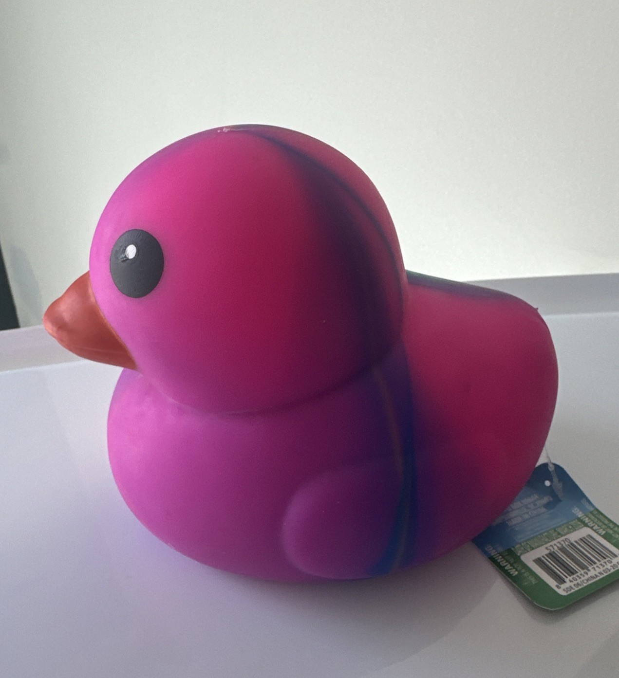 Sunny Days Jumbo Squeezy Duck – Tie-Dye Squishy Stress Relief Toy (mostly pink)