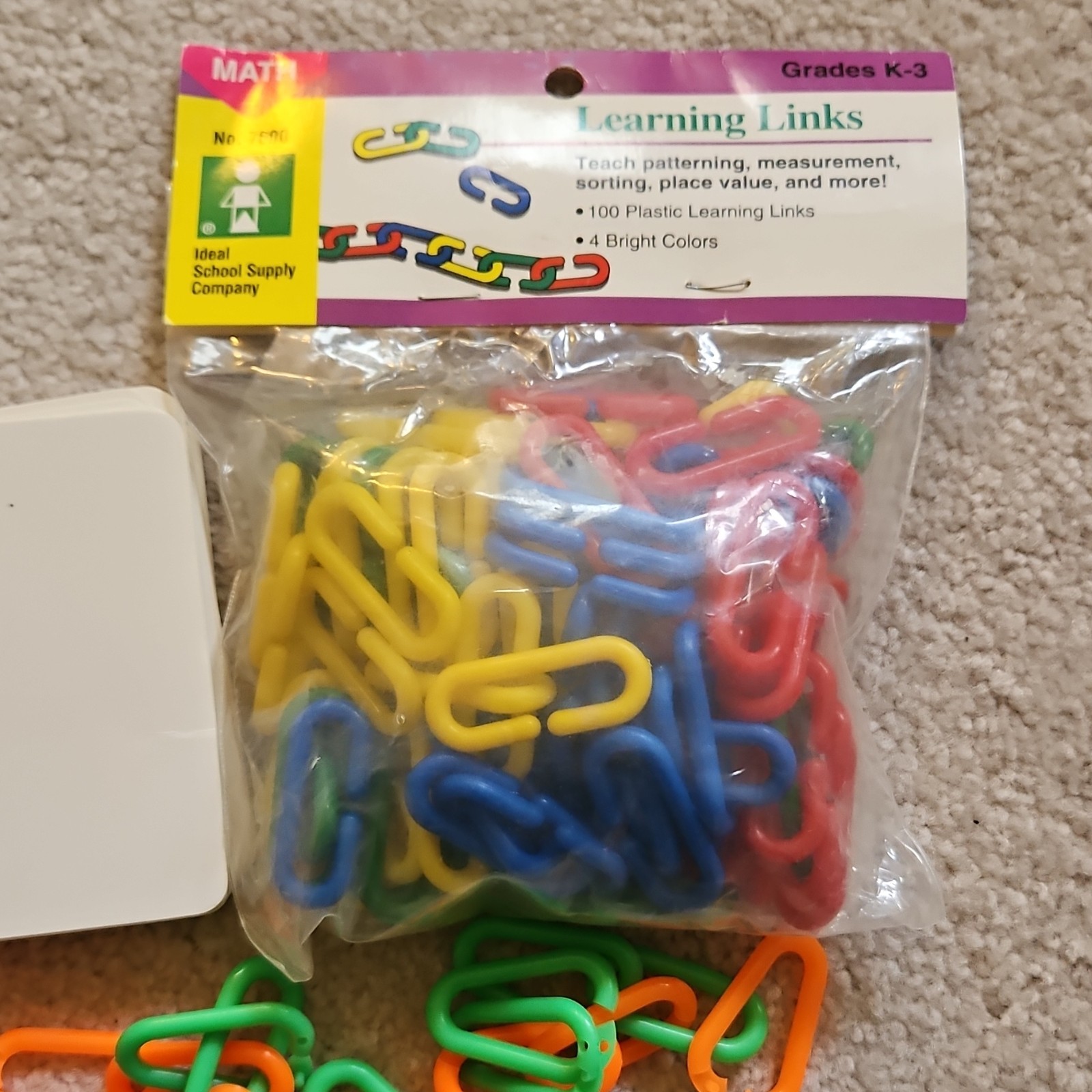 Ideal School Supply Company Learning Links 100 Plastic Links Math Cards Ages 4-7