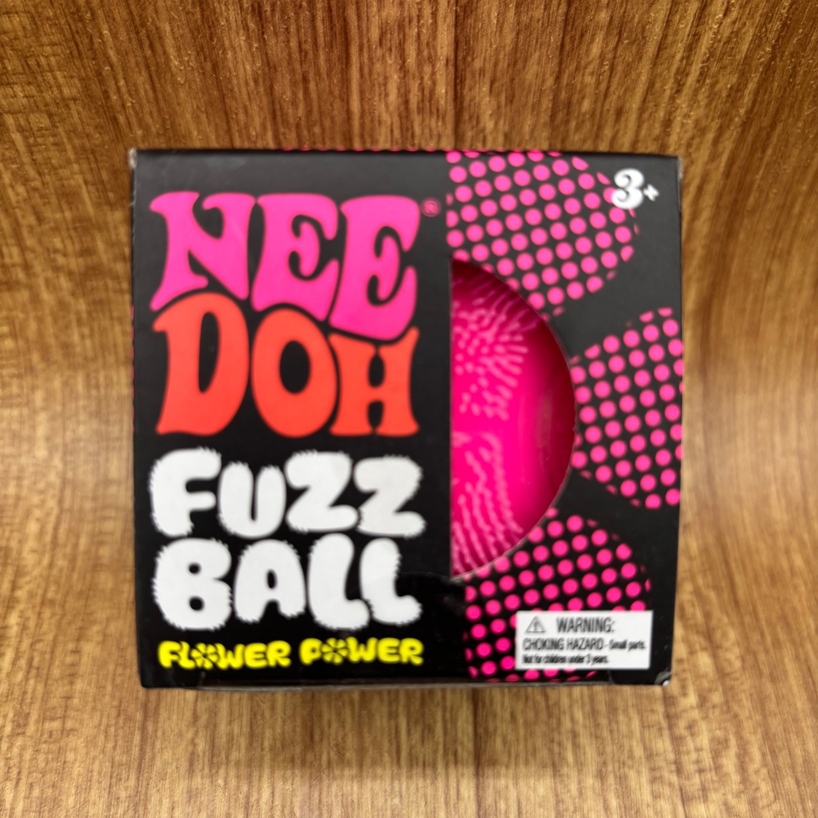 NeeDoh Fuzz Ball Flower Power Kids Unisex OS Pink Velvety Squishy Fidget Toy