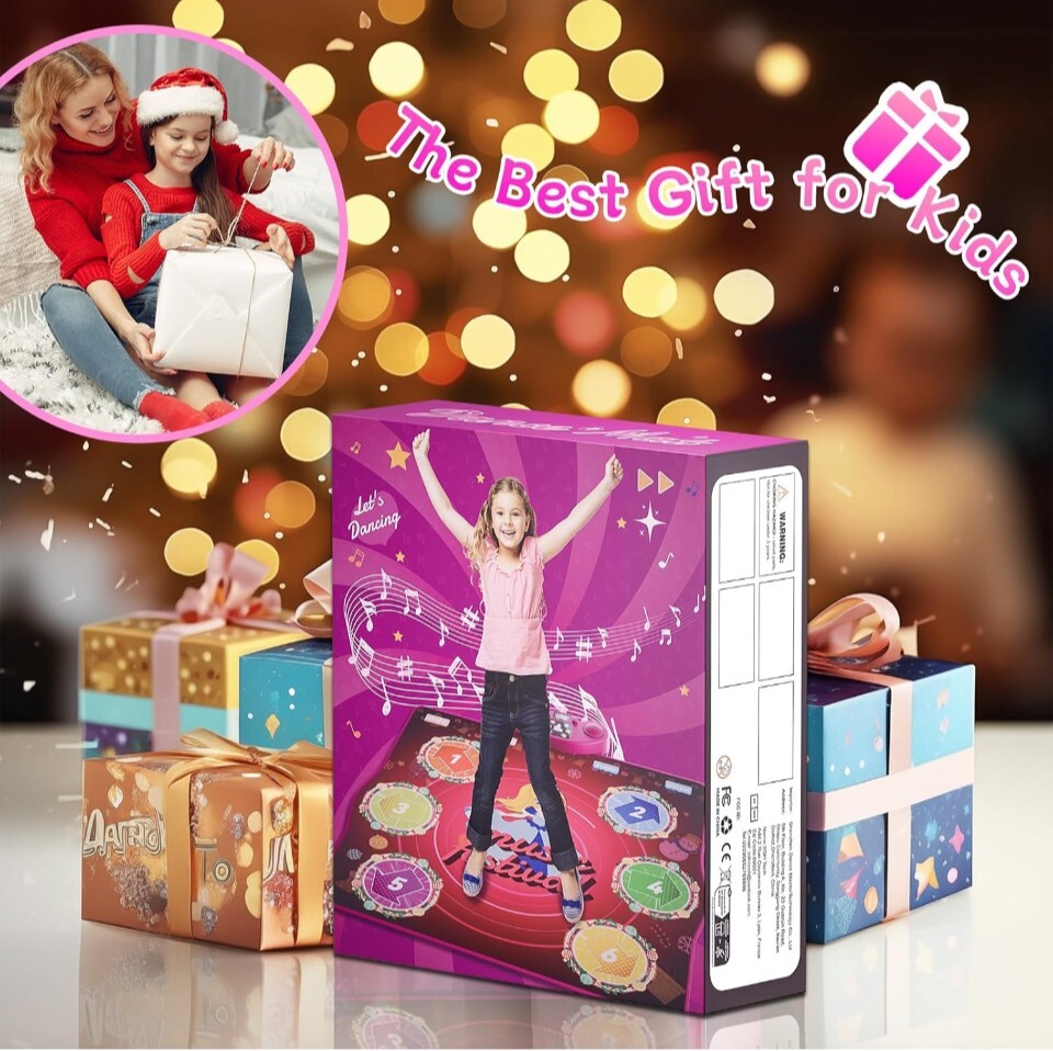 Dance Mat for Kids Ages 4-8, LED Light-Up Electronic Dance Pad Toys with…