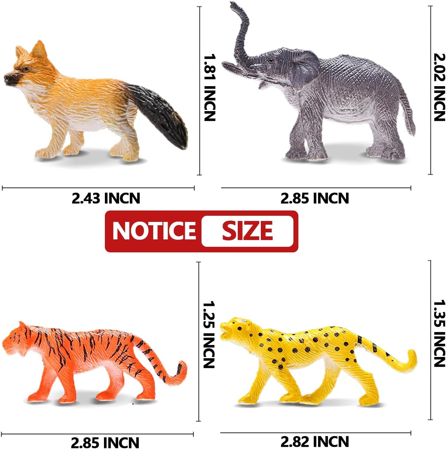 Animals Figure,54 Piece Mini Jungle Toys Set,ValeforToy Realistic Wild Vinyl Pla