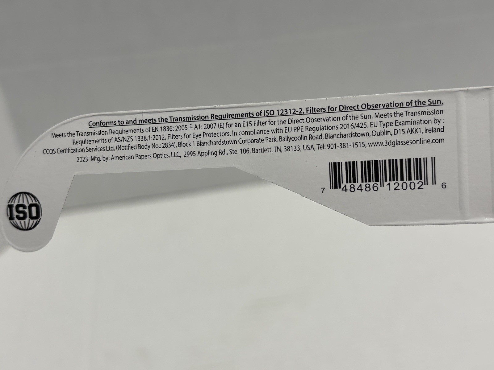 Solar Eclipse Glasses Pack of 12 – ISO 12312-2 Certified