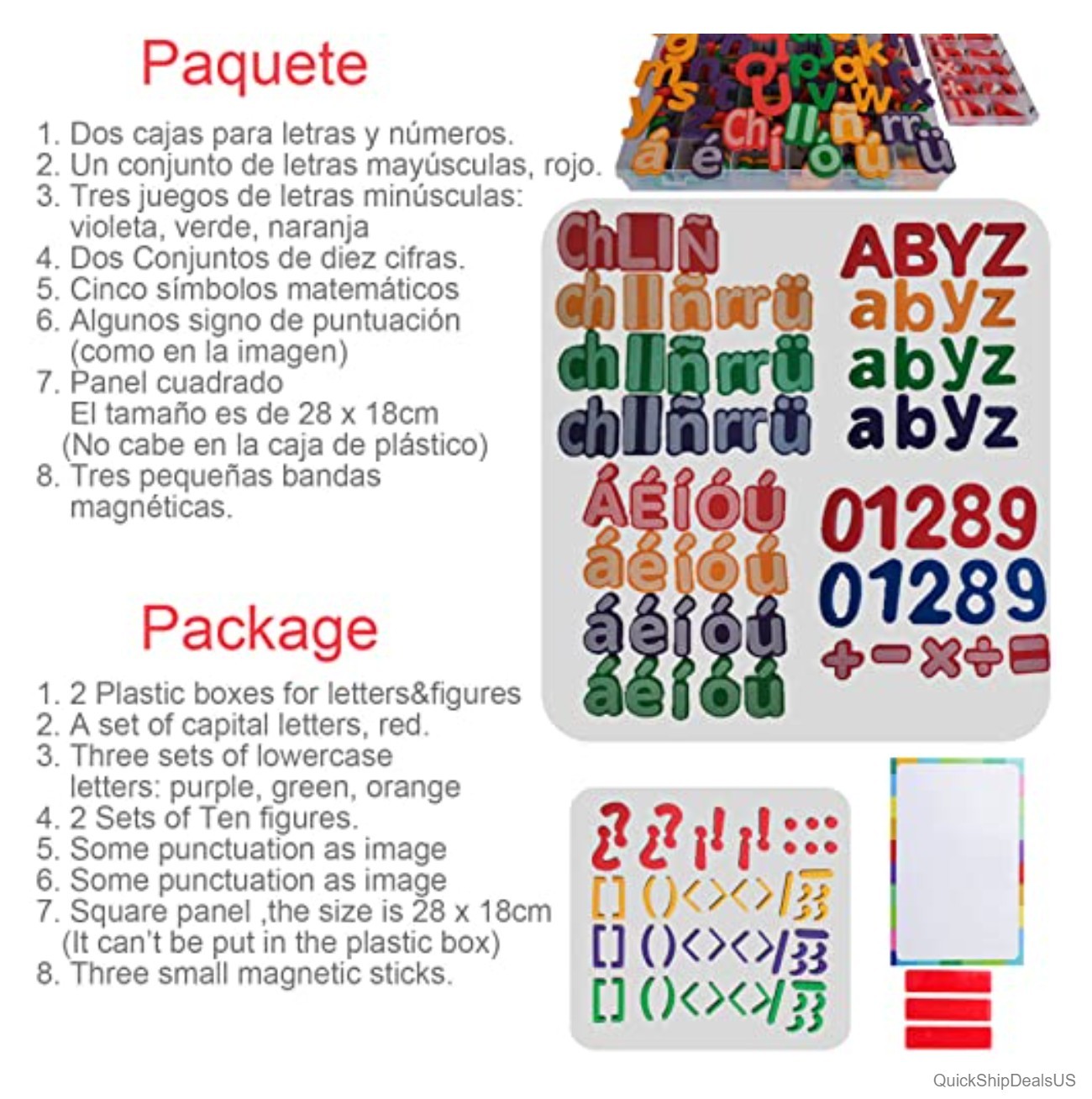Magnetic Alphabet Letters Numbers Spanish English Bilingual EVA Foam Classroom