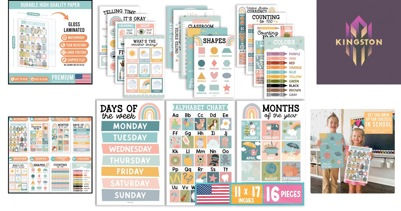 Engaging 16 Educational Posters for Kids – Perfect for Homeschool & Classrooms