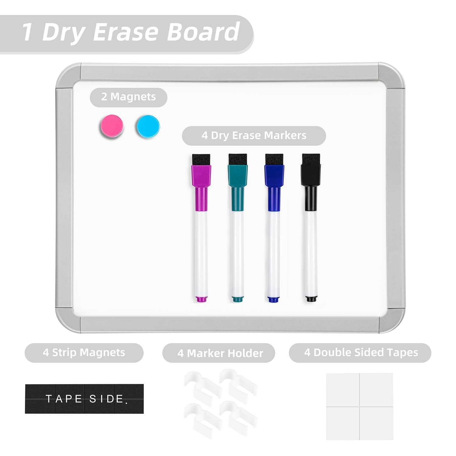 VUSIGN Small Dry Erase Whiteboard, 8.5 x 11 Inches White Board for Kids, Stud…