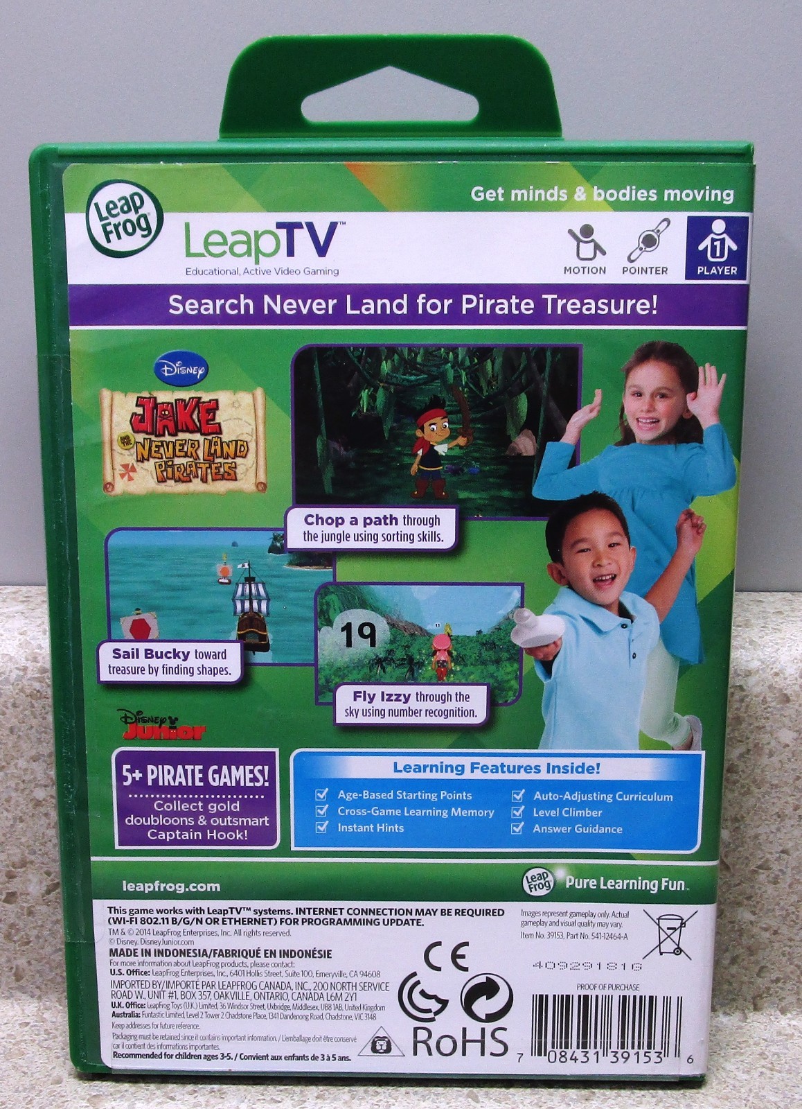 NEW/SEALED LEAP FROG LEAPTV DISNEY JAKE NEVERLAND PIRATES