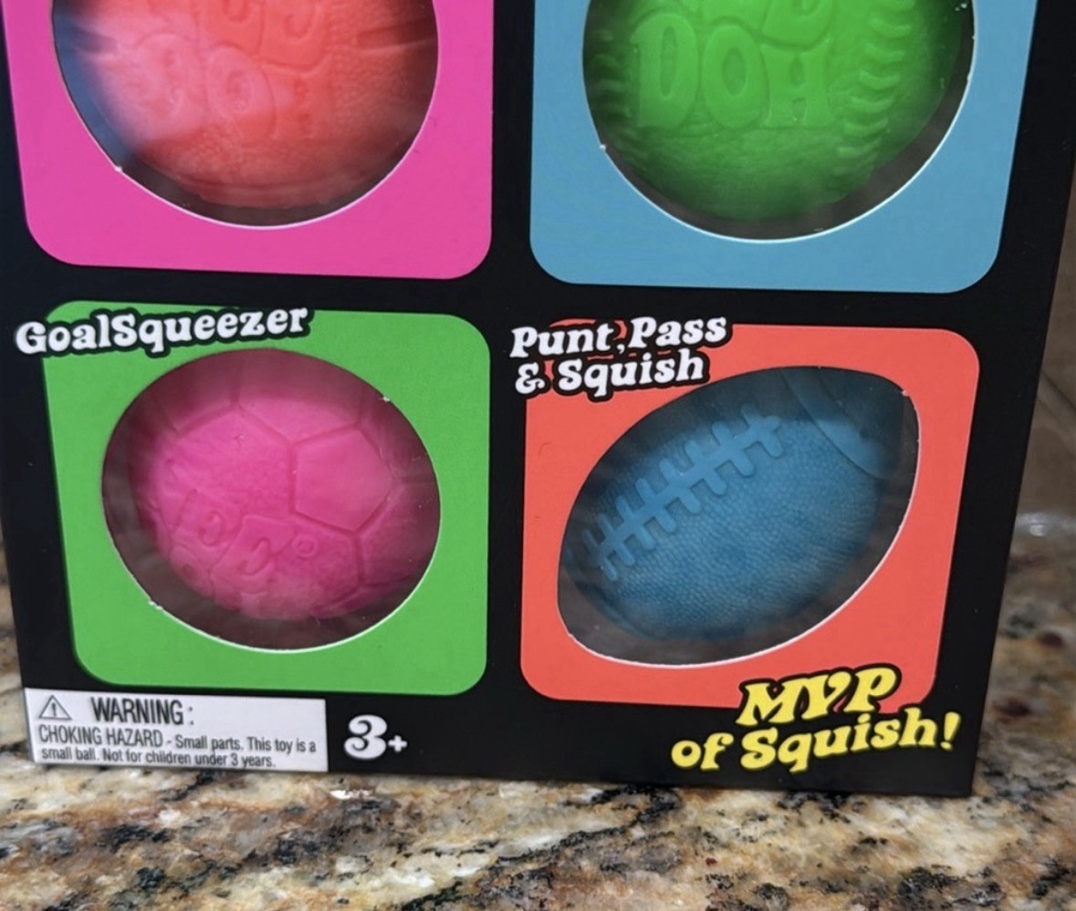 Teenie Nee Doh Hot Shots Squeeze Ball Four Different Sports 4 Pack NEEDOH Viral