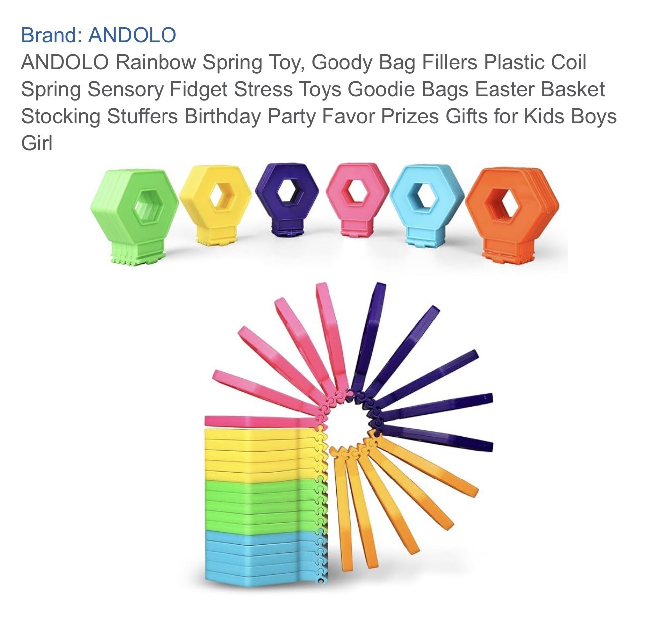 Fidget Rainbow Colors Loop Tactile Sensory Toy for Ages 3+ Years – EUC