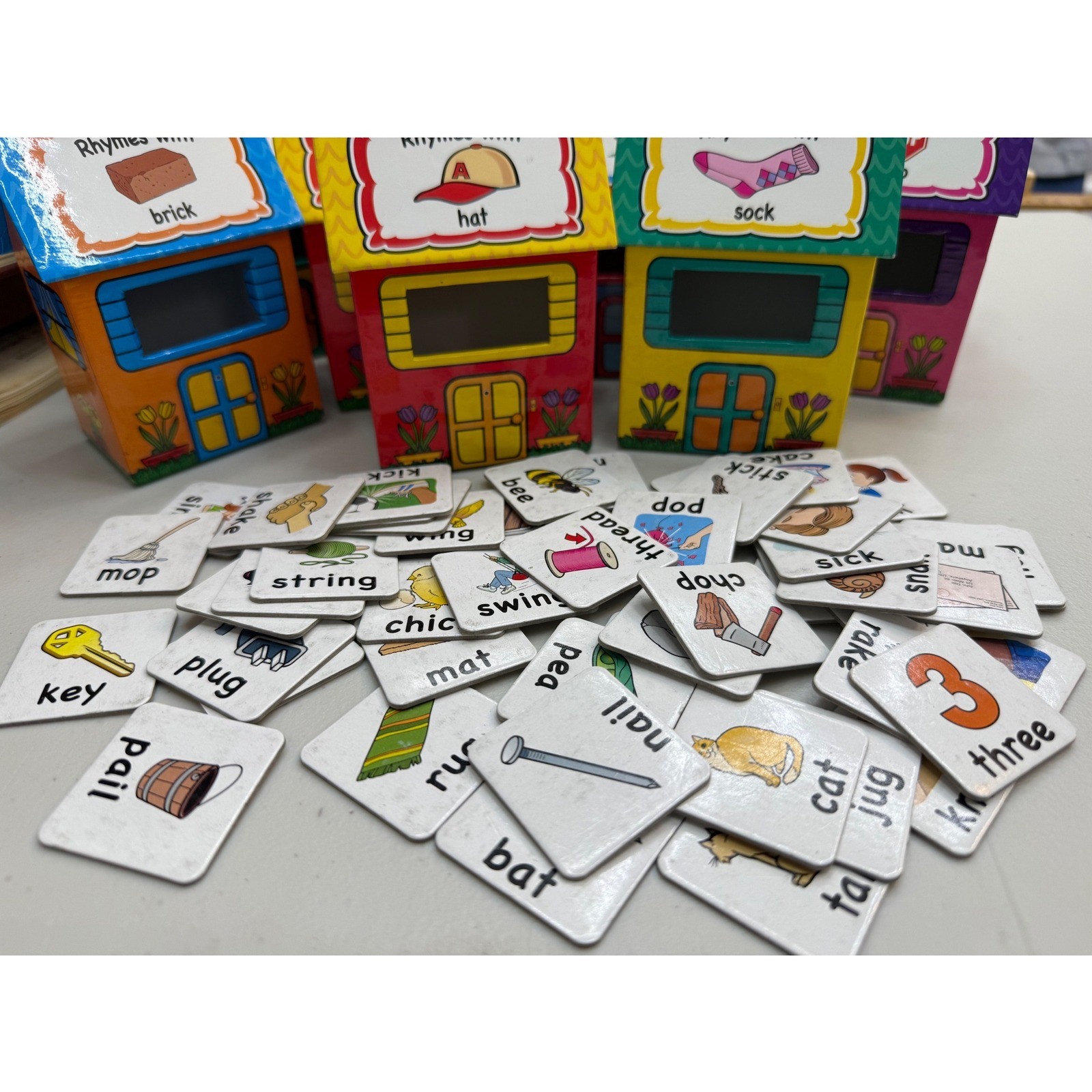 Lakeshore Rhyming Sorting Houses Complete Phonics Literacy Game