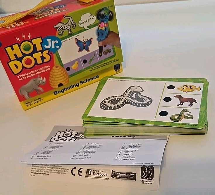 Educational Insights Hot dots Jr Lot Complete. Pre-K Math Shapes Phonics Colors