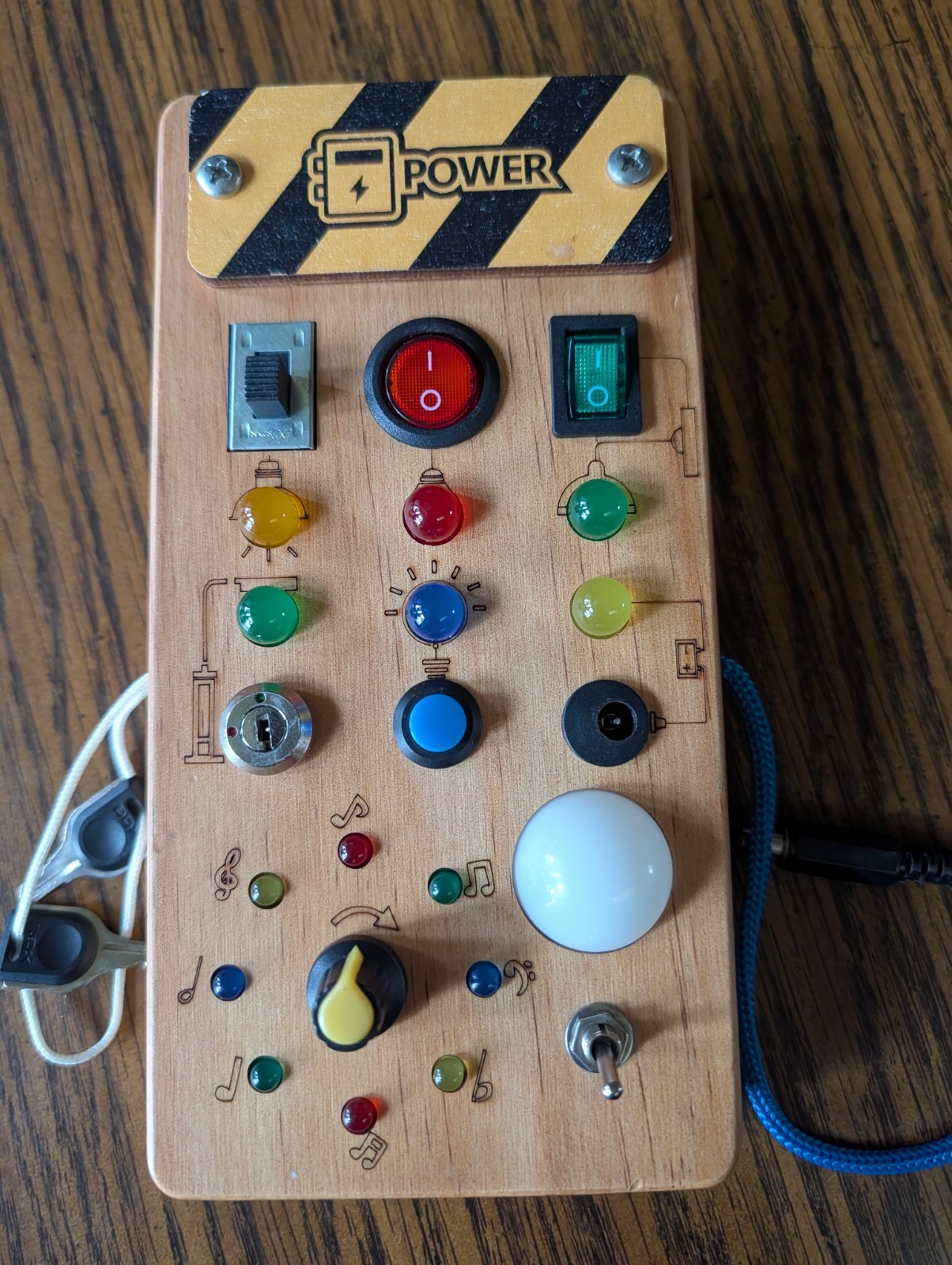 Montessori Sensory Board for Kids and Youth / Buttons / Switches / Lights